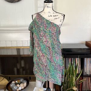 BCBGMaxAzria MultiColor One Shoulder Dress - Size M